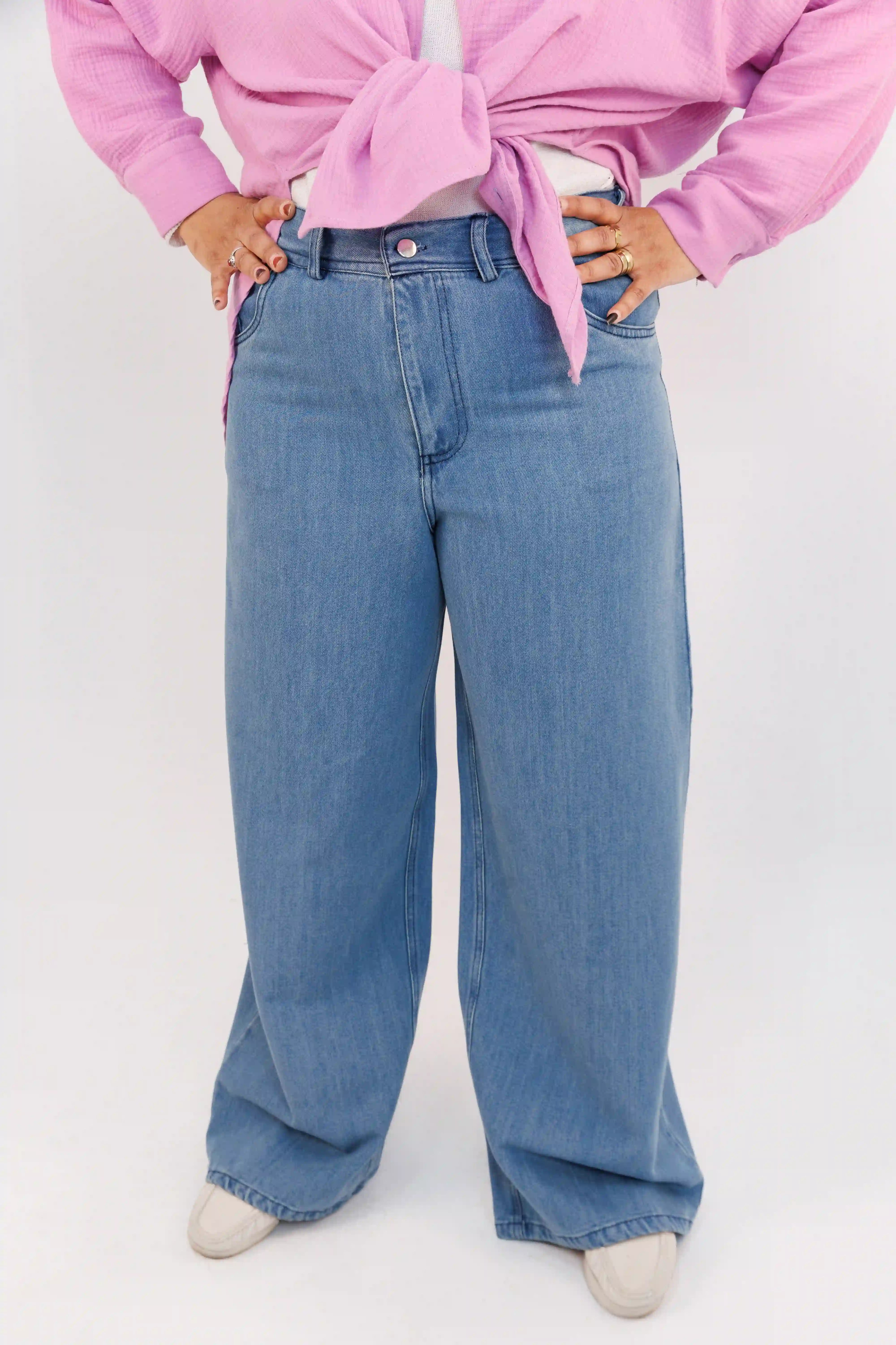 Wide Leg Denim Pants