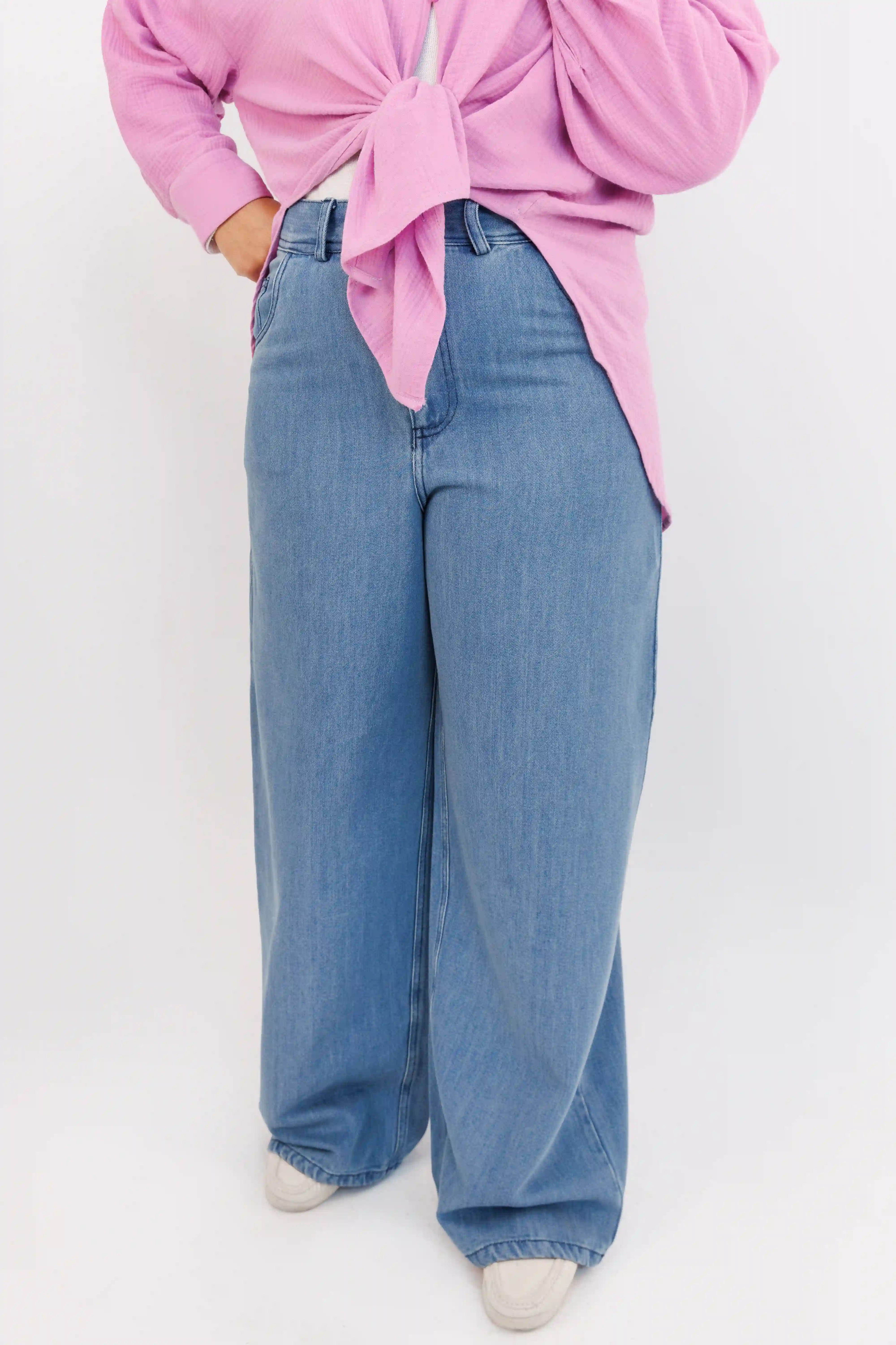 Wide Leg Denim Pants