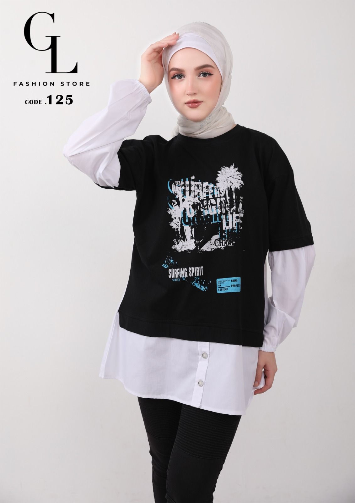 شميز قطن مع سينجل ليكرا