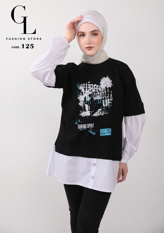 شميز قطن مع سينجل ليكرا