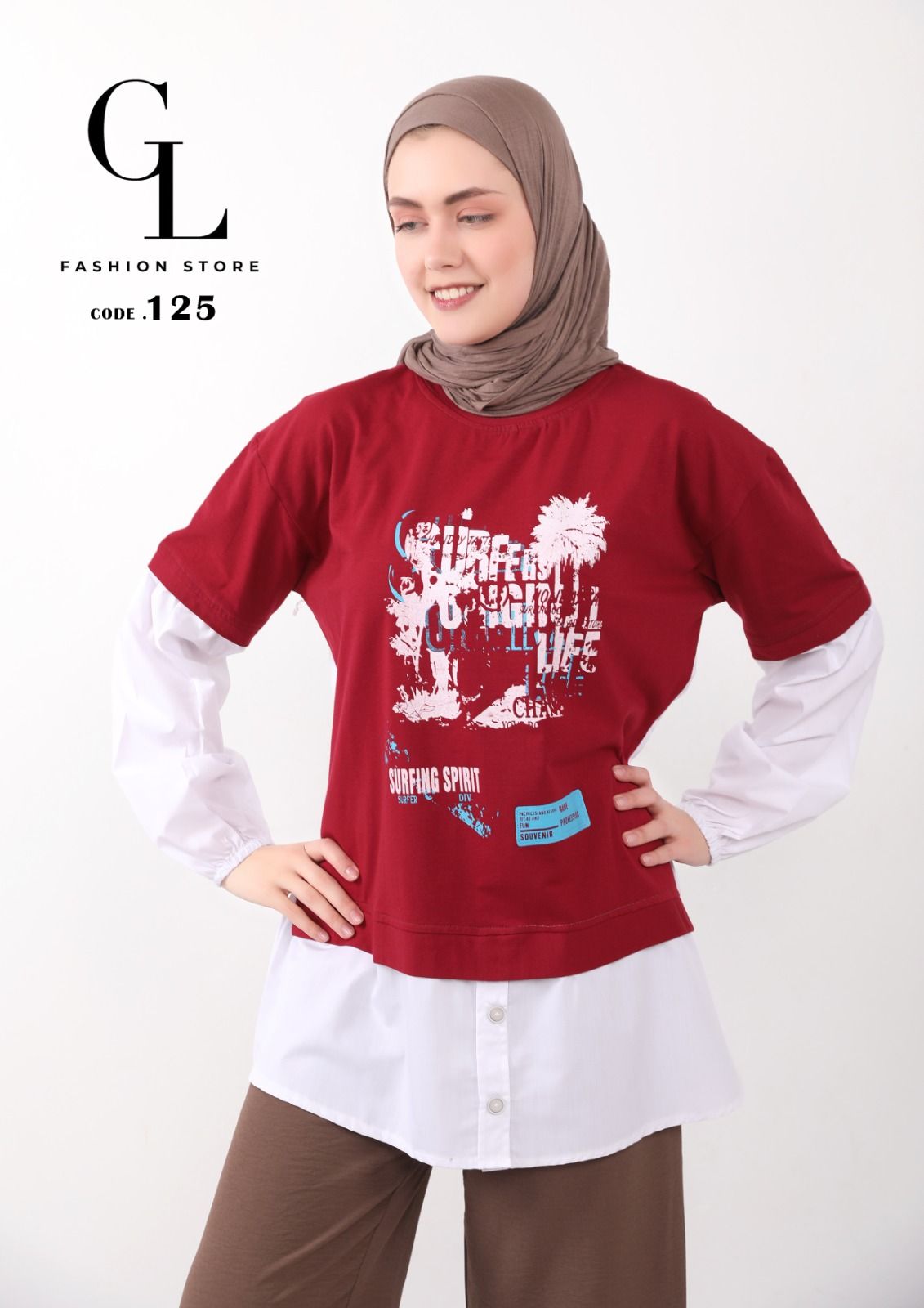 شميز قطن مع سينجل ليكرا