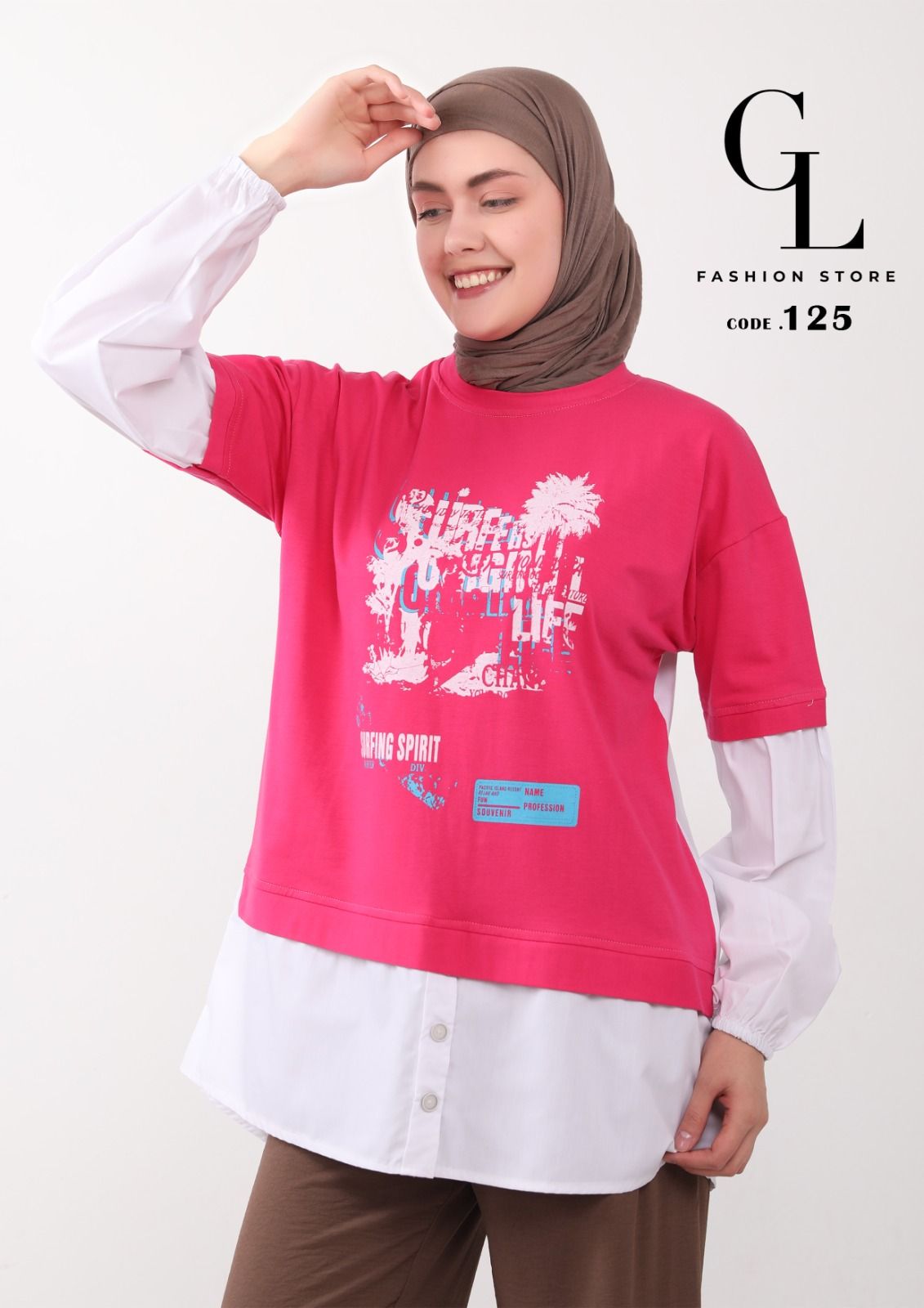 شميز قطن مع سينجل ليكرا