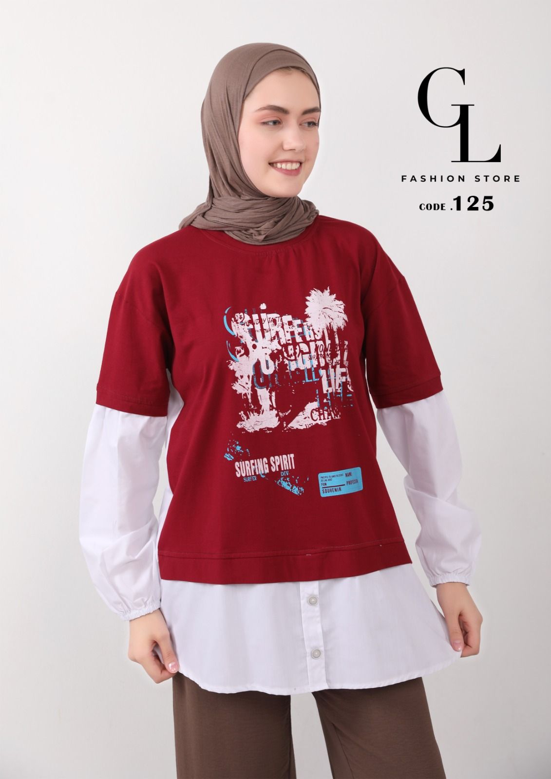 شميز قطن مع سينجل ليكرا