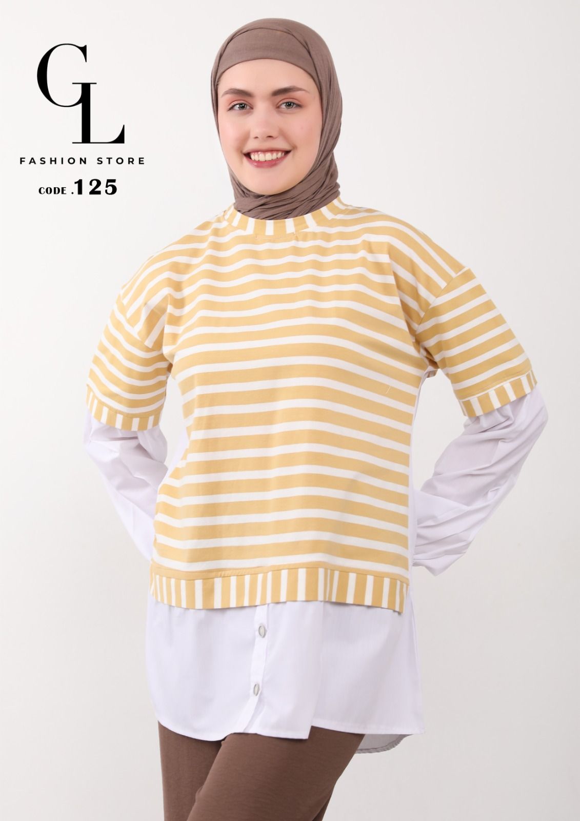 شميز قطن مع سينجل ليكرا