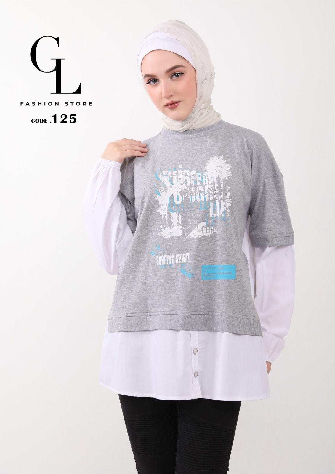 شميز قطن مع سينجل ليكرا