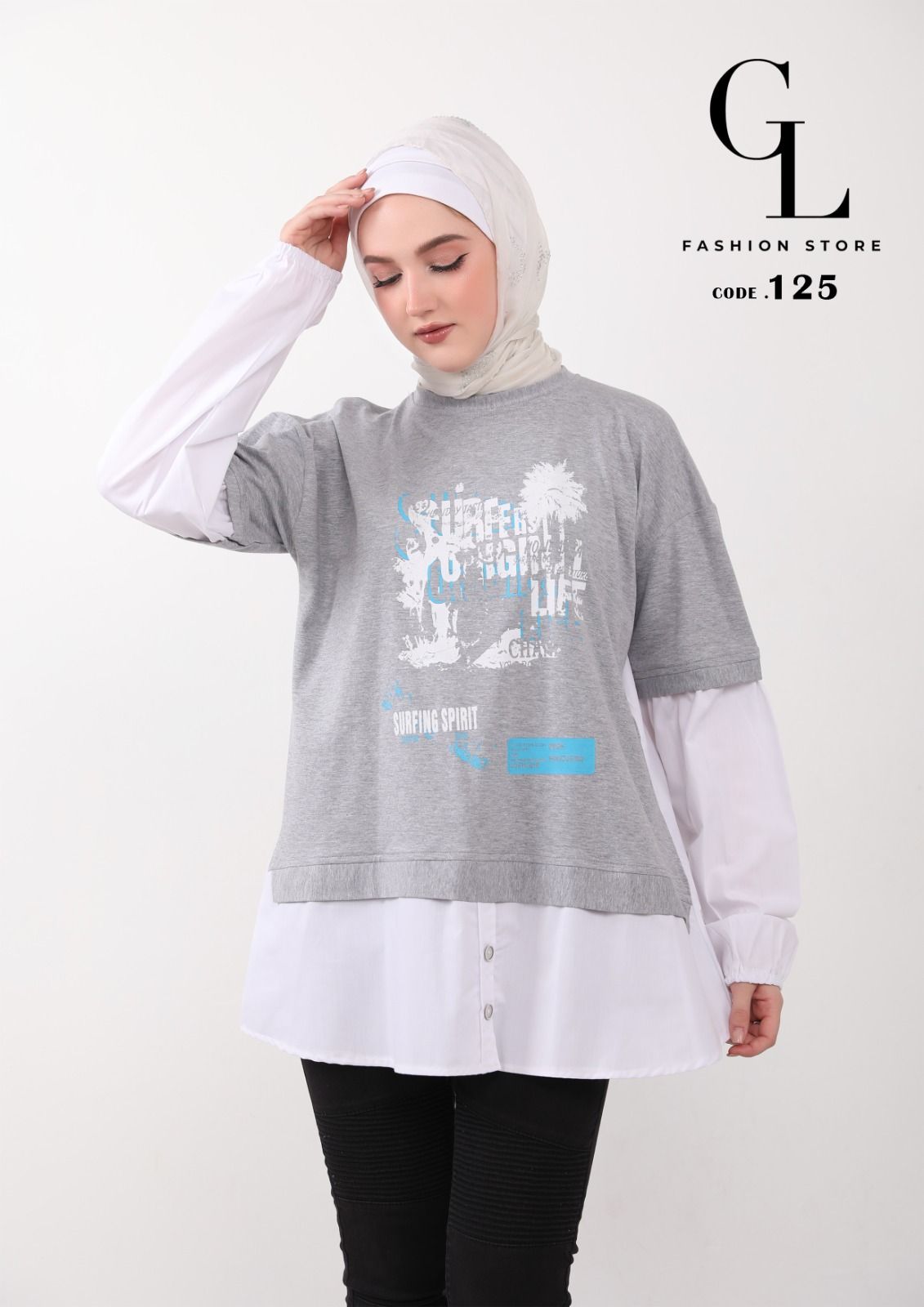 شميز قطن مع سينجل ليكرا