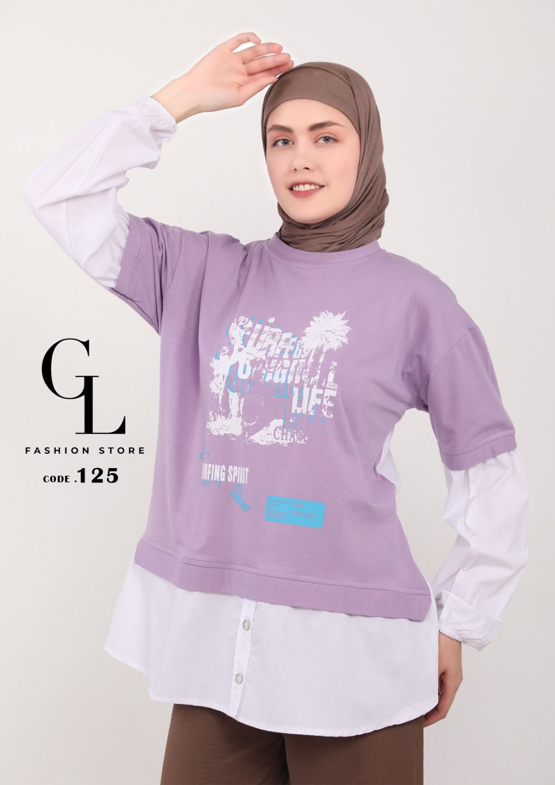 شميز قطن مع سينجل ليكرا