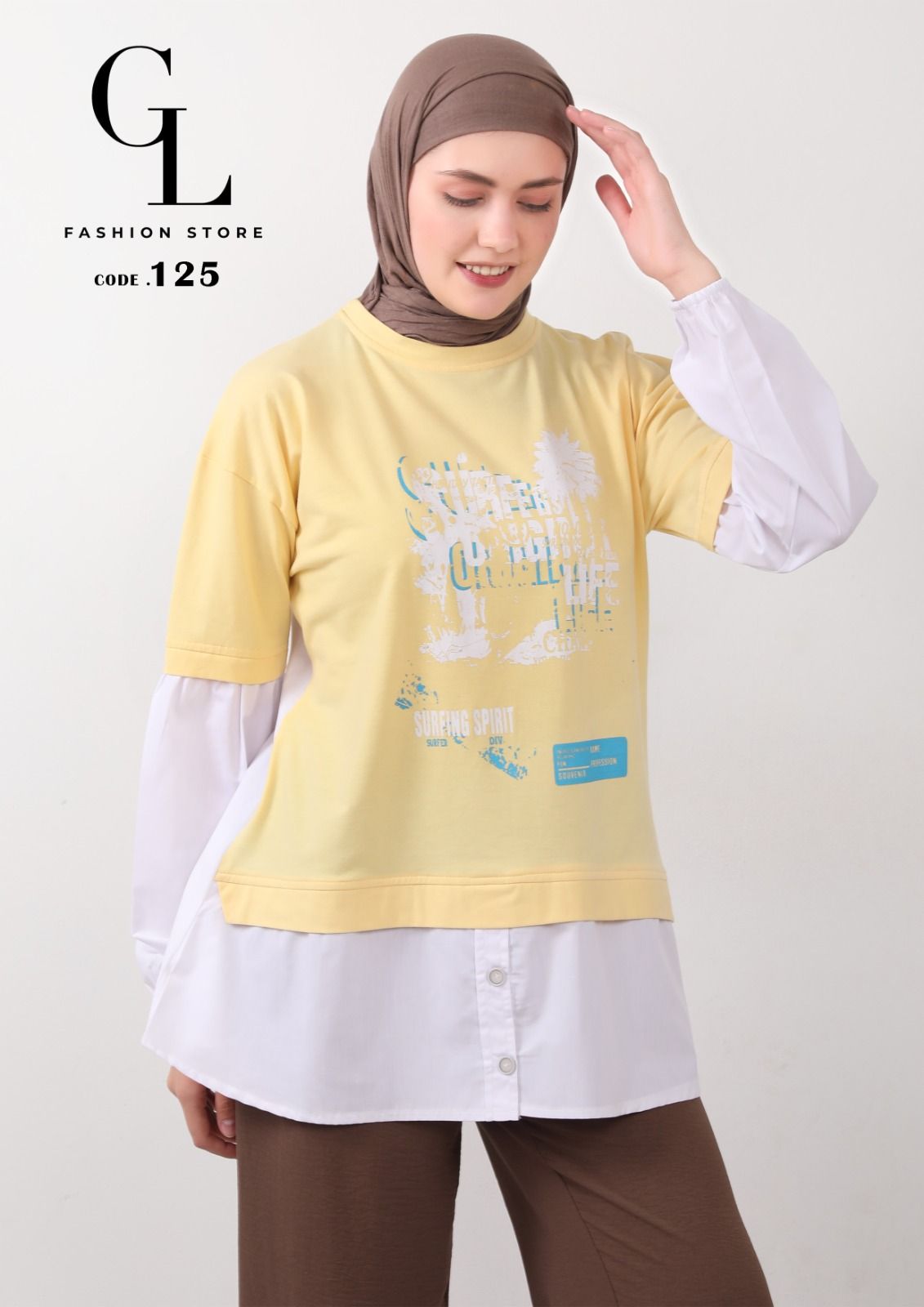 شميز قطن مع سينجل ليكرا